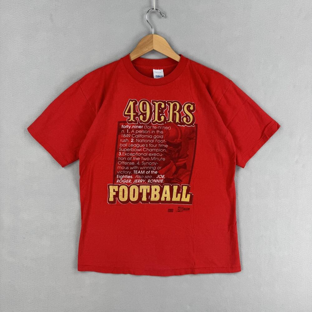 Vintage San Francisco 49ers Shirt Mens Large Red NFL Football Salem 80s